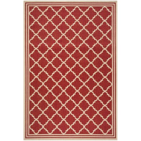 Safavieh 6 ft.-7 in. x 9 ft. x 2 in. Beach House Rectangle Rug - Red & Creme BHS121Q-6